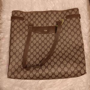 Authentic Gucci Monigram Canvas Tote